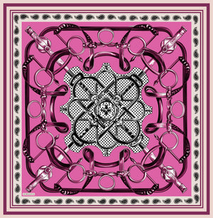 Vierra Desenli Eşarp - Süvarinin Arması - Fuşya