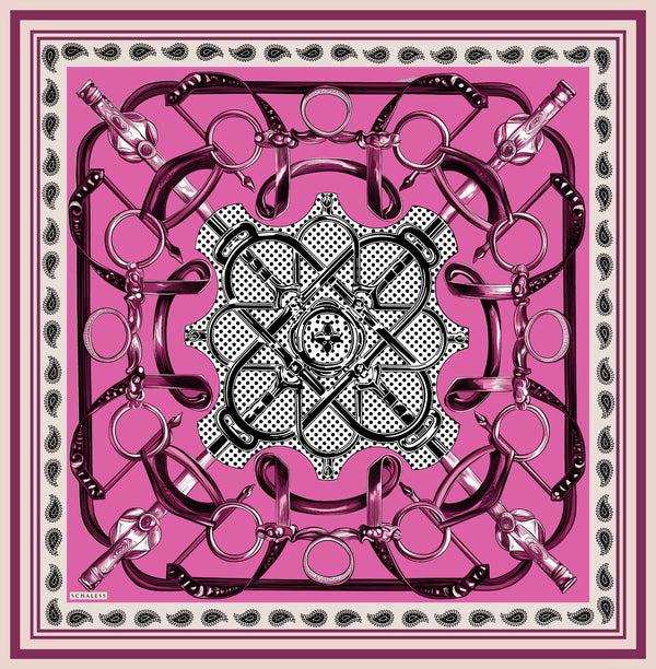 Vierra Desenli Eşarp - Süvarinin Arması - Fuşya