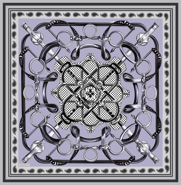 Vierra Desenli Eşarp - Süvarinin Arması - Lila