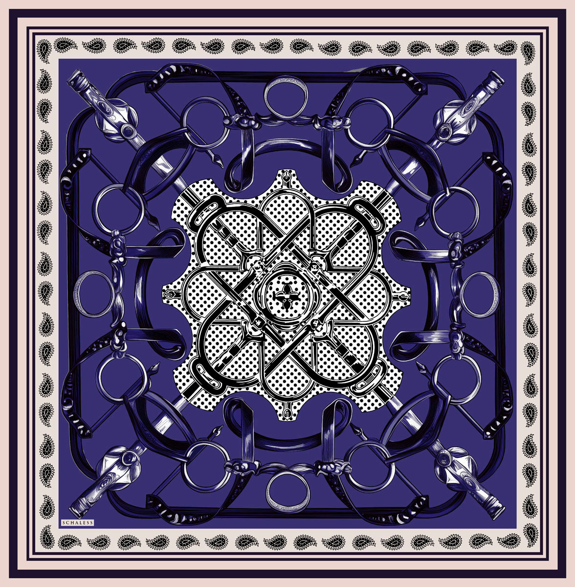 Vierra Desenli Eşarp - Süvarinin Arması - Mor