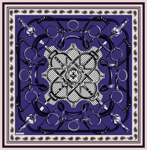 Vierra Desenli Eşarp - Süvarinin Arması - Mor