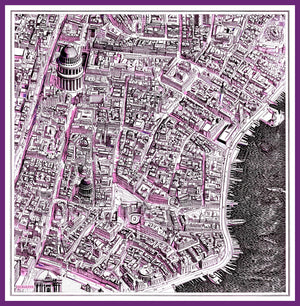 Vierra Desenli Eşarp - Yankılar Şehri - Mor