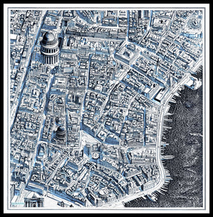 Vierra Desenli Eşarp - Yankılar Şehri - İndigo