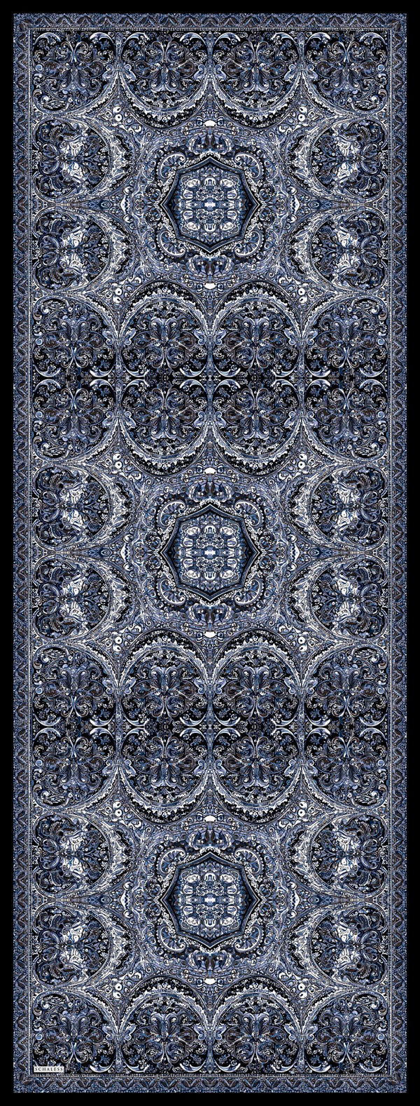 Vierra Desenli Şal - Ebedi Saraylar - Lacivert