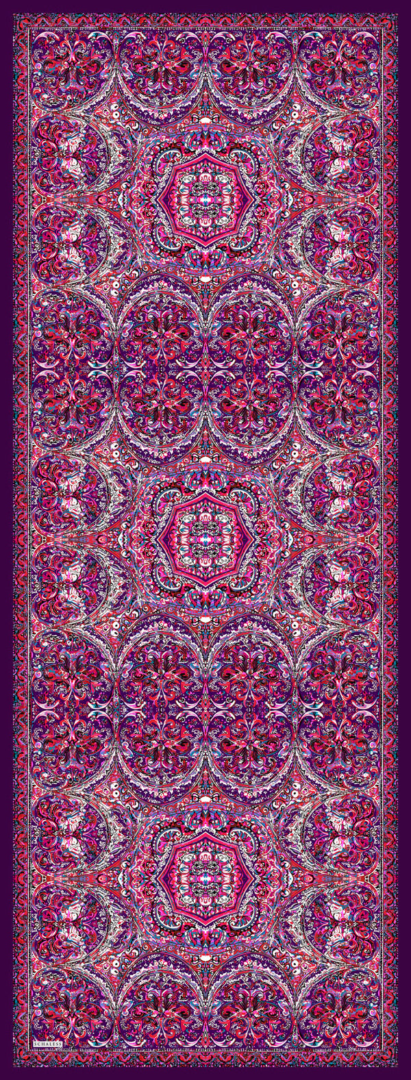 Vierra Desenli Şal - Ebedi Saraylar - Fuşya