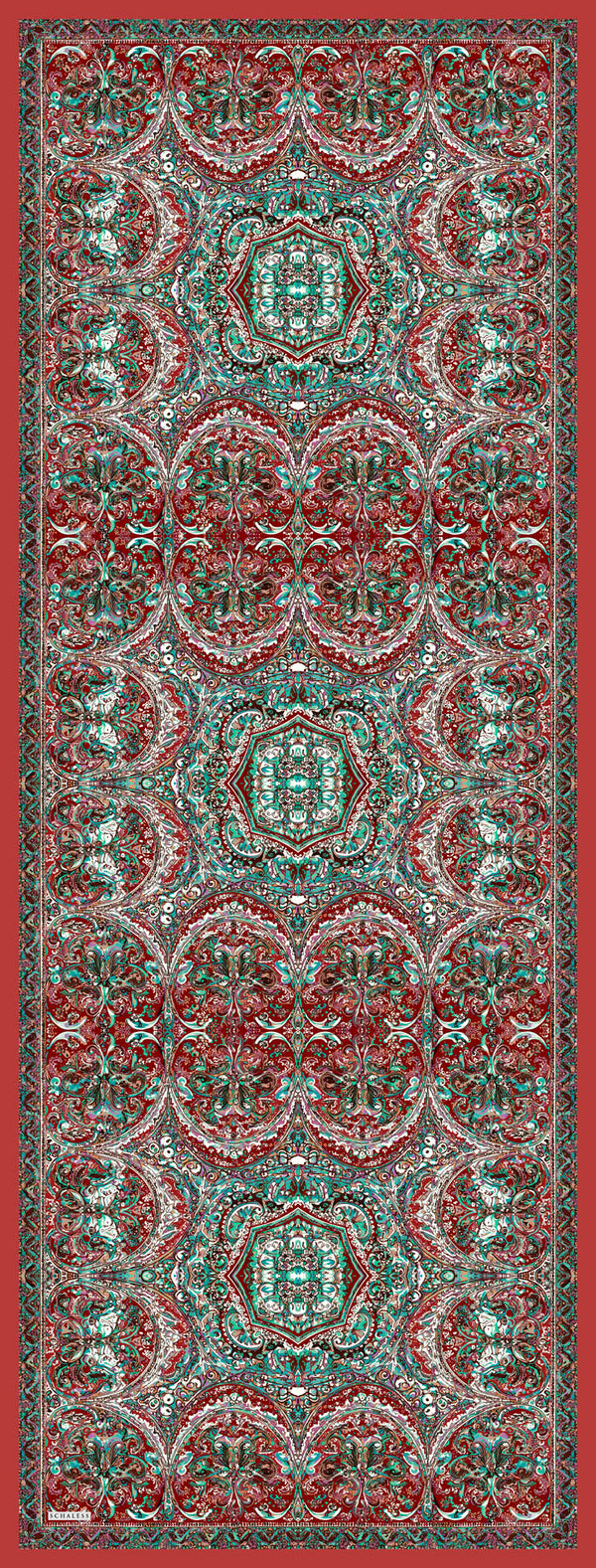 Vierra Desenli Şal - Ebedi Saraylar - Bordo Yeşil