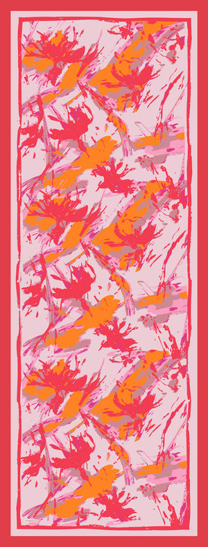 Vierra Desenli Şal - Özgür Fırçalar - Nar Çiçeği