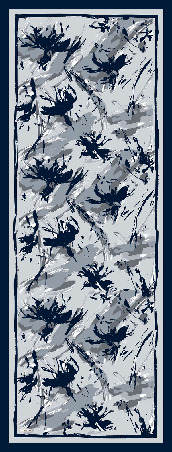 Vierra Desenli Şal - Özgür Fırçalar - Lacivert