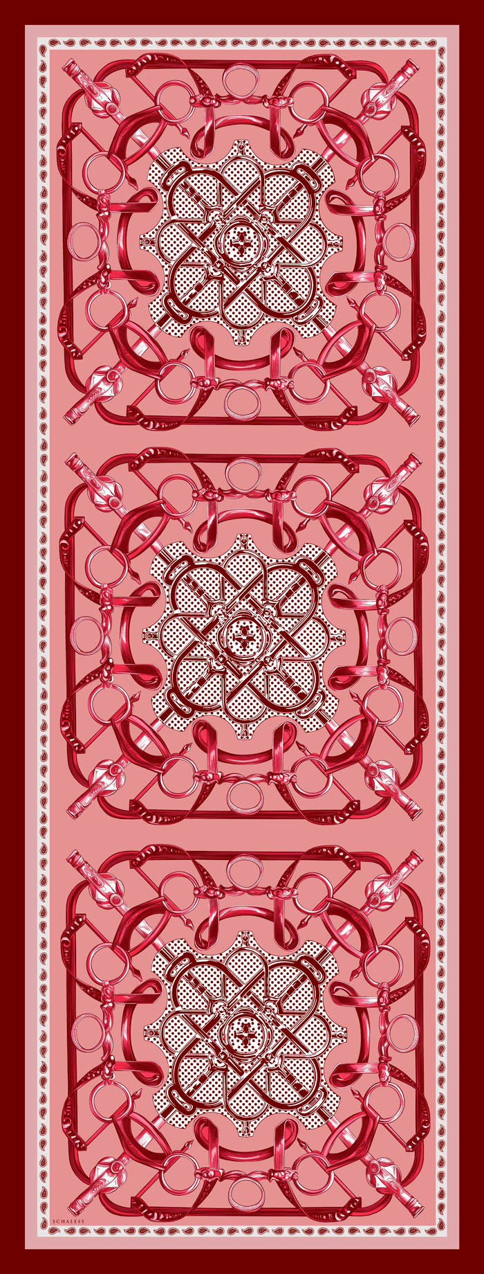 Vierra Desenli Şal - Süvarinin Arması - Bordo