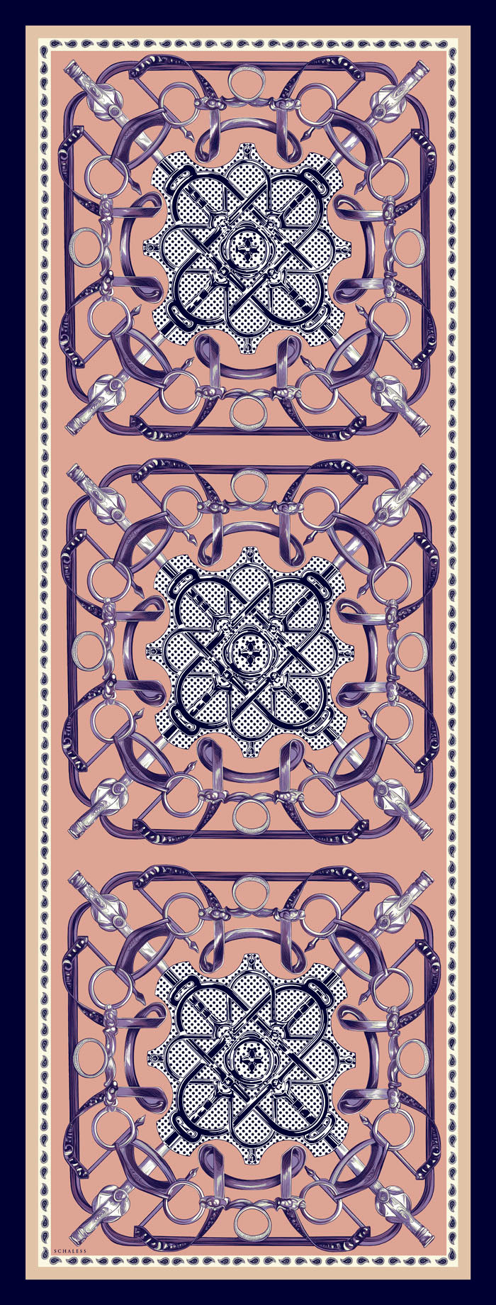 Vierra Desenli Şal - Süvarinin Arması - Somon