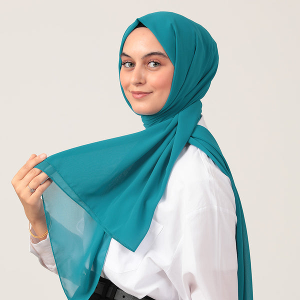 Şifon Şal - Petrol Yeşili