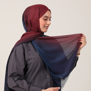 Degrade Şal - Bordo Lacivert