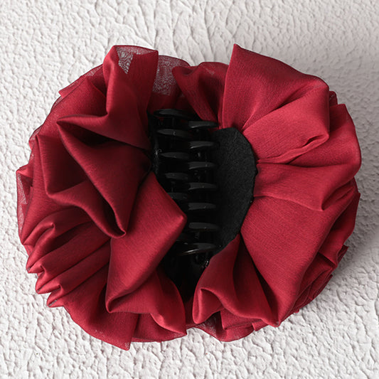 Kıskaçlı Topuz Tokası - Bordo