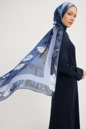 Aurora Desenli Janjan Şal - Gizli Bahçe - Lila