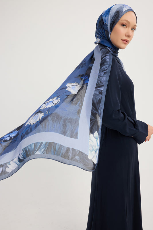 Aurora Desenli Janjan Şal - Gizli Bahçe - Lila