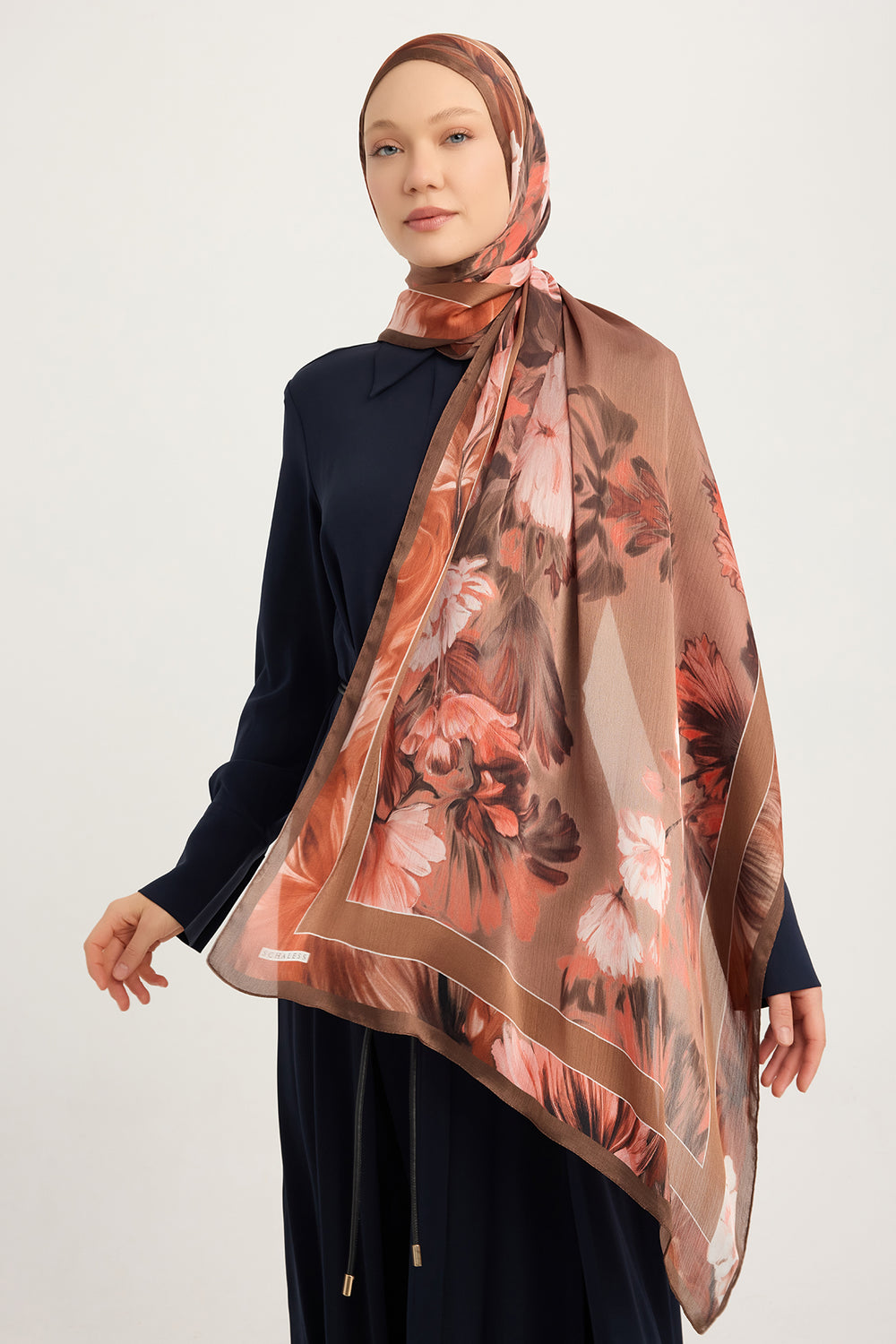 Aurora Desenli Janjan Şal - Gizli Bahçe - Gül Kurusu