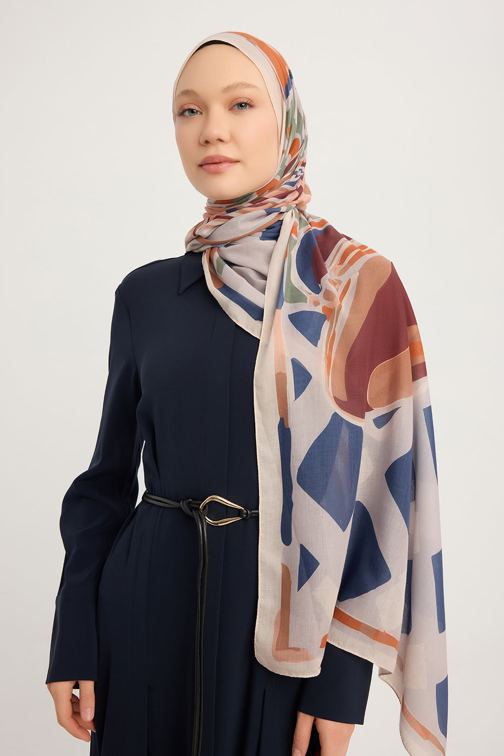 Efilia Desenli Şal - Pastel Yolculuk - Renkli