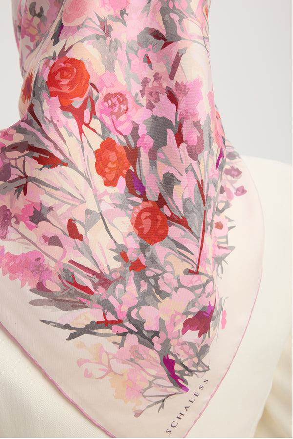 %100 İpek Twill Eşarp - Pastoral - Pudra
