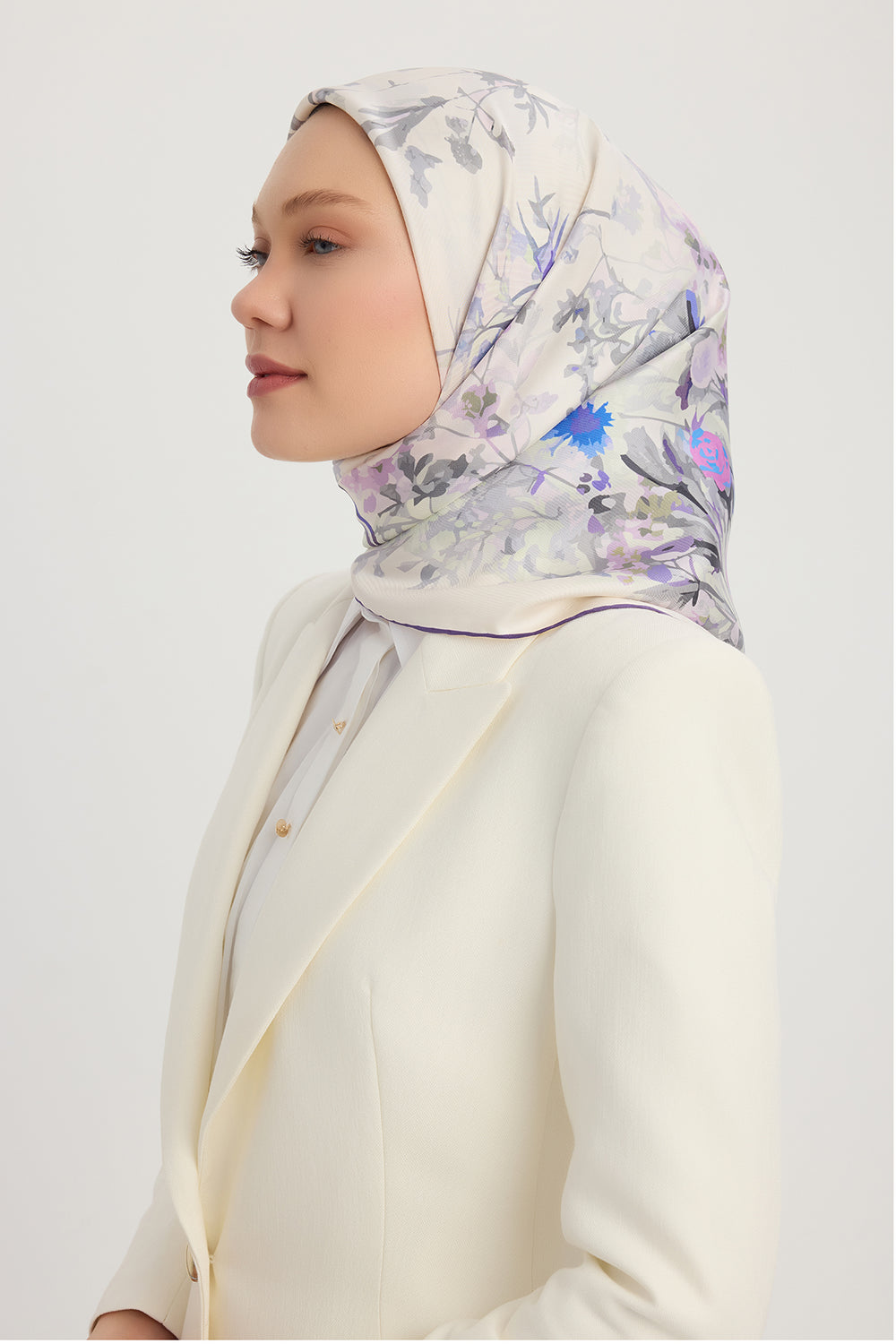 %100 İpek Twill Eşarp - Pastoral - Mürdüm