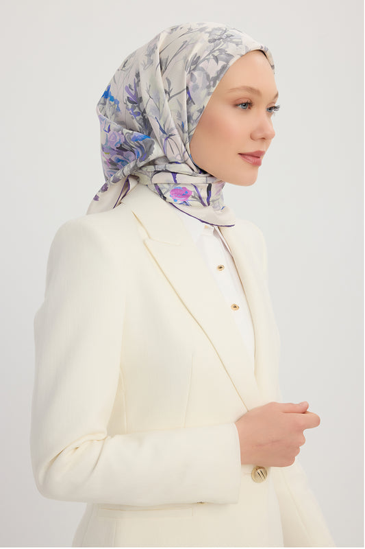 %100 İpek Twill Eşarp - Pastoral - Mürdüm