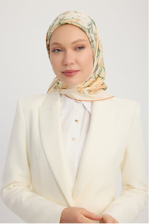 %100 İpek Twill Eşarp - Pastoral - Nefti