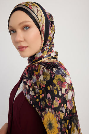 Aurora Desenli Janjan Şal - Çiçek Kozmosu - Pembe