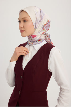%100 İpek Twill Eşarp - Rapsodi - Lila