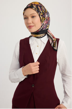 Aurora Desenli Janjan Eşarp - Çiçek Kozmosu - Pembe