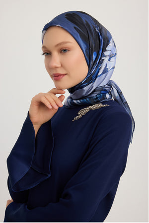 Aurora Desenli Janjan Eşarp - Gizli Bahçe - Lila