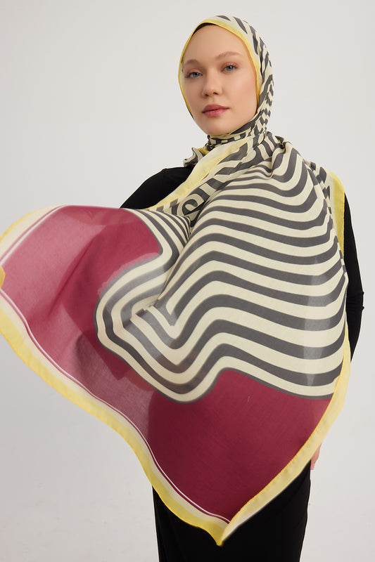 Efilia Desenli Şal - Yaşam İzi - Vişne