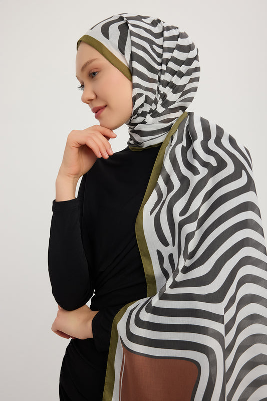 Efilia Desenli Şal - Yaşam İzi - Kahverengi