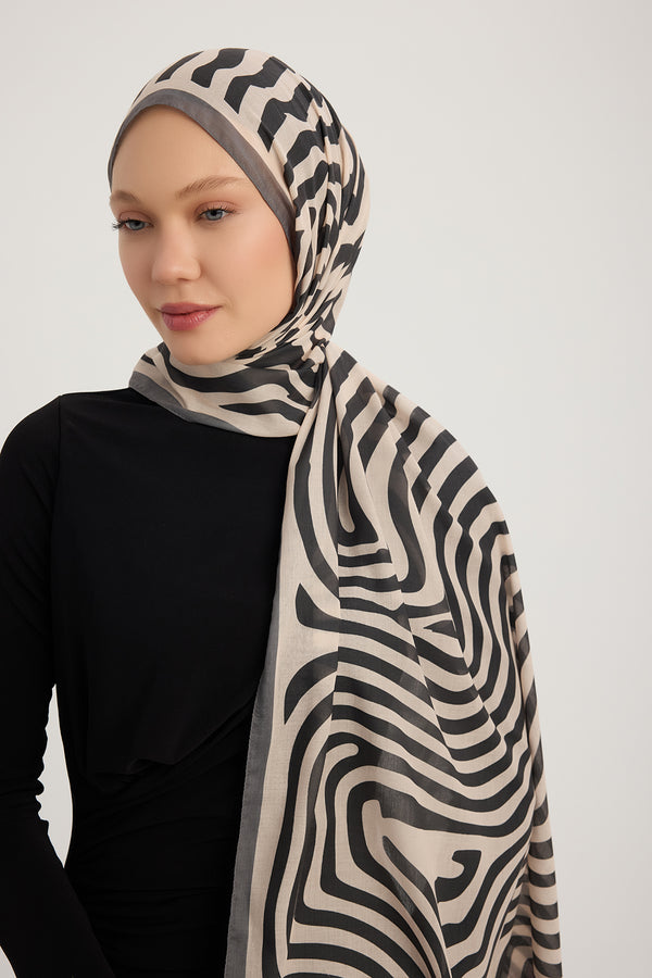 Efilia Desenli Şal - Yaşam İzi - Bordo