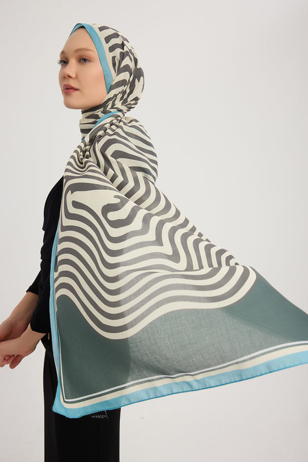 Efilia Desenli Şal - Yaşam İzi - Yeşil