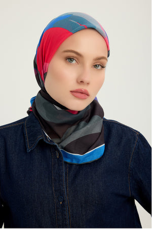 Efilia Desenli Eşarp - Renklerin Lalesi - Fuşya