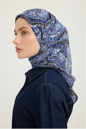 Vierra Desenli Eşarp - Ebedi Saraylar - Lacivert