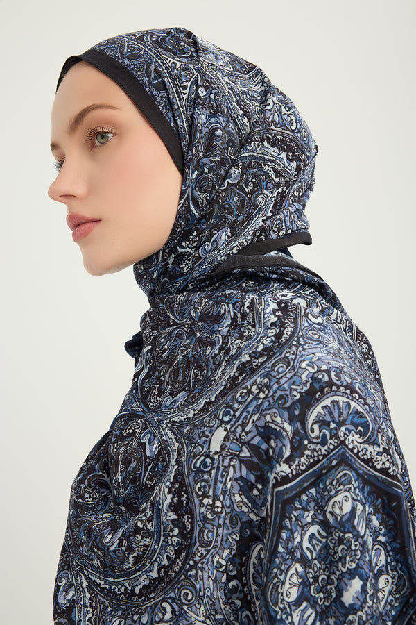 Vierra Desenli Şal - Ebedi Saraylar - Lacivert