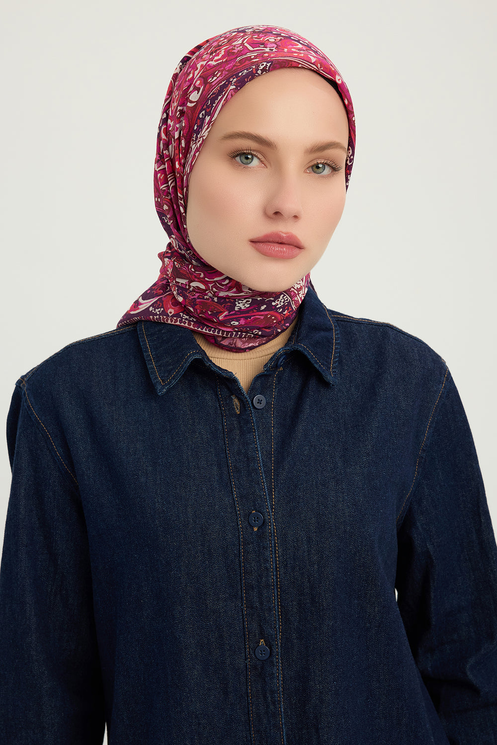 Vierra Desenli Eşarp - Ebedi Saraylar - Bordo