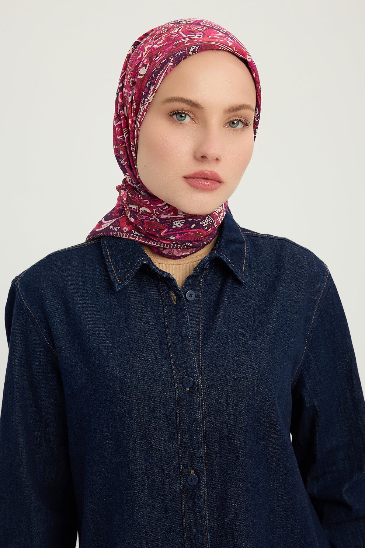 Vierra Desenli Eşarp - Ebedi Saraylar - Bordo