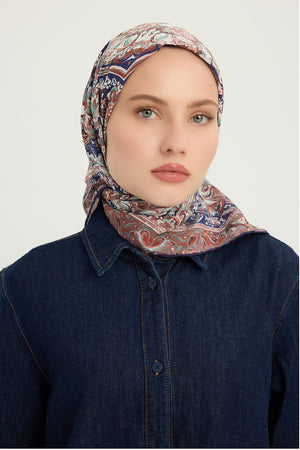 Vierra Desenli Eşarp - Ebedi Saraylar - Pudra Kahve