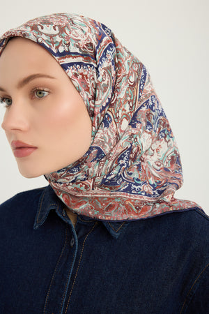 Vierra Desenli Eşarp - Ebedi Saraylar - Pudra Kahve