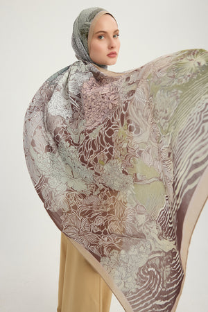 Efilia Desenli Şal - Sessiz Mevsimler - Vizon