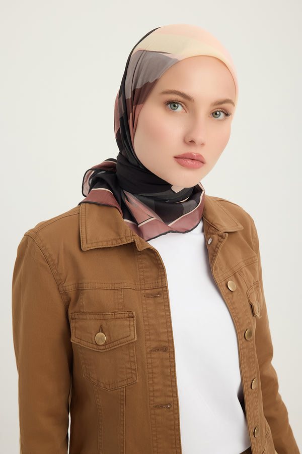 Efilia Desenli Eşarp - Renklerin Lalesi - Kiremit