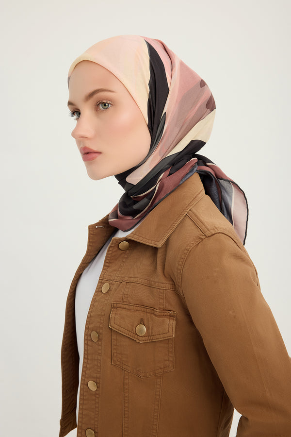 Efilia Desenli Eşarp - Renklerin Lalesi - Kiremit