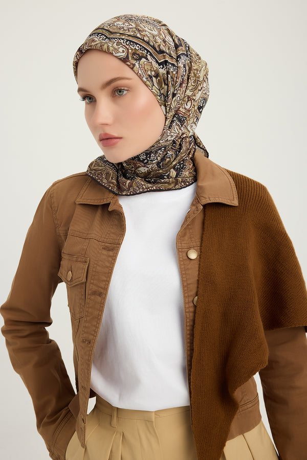 Vierra Desenli Eşarp - Ebedi Saraylar - Vizon