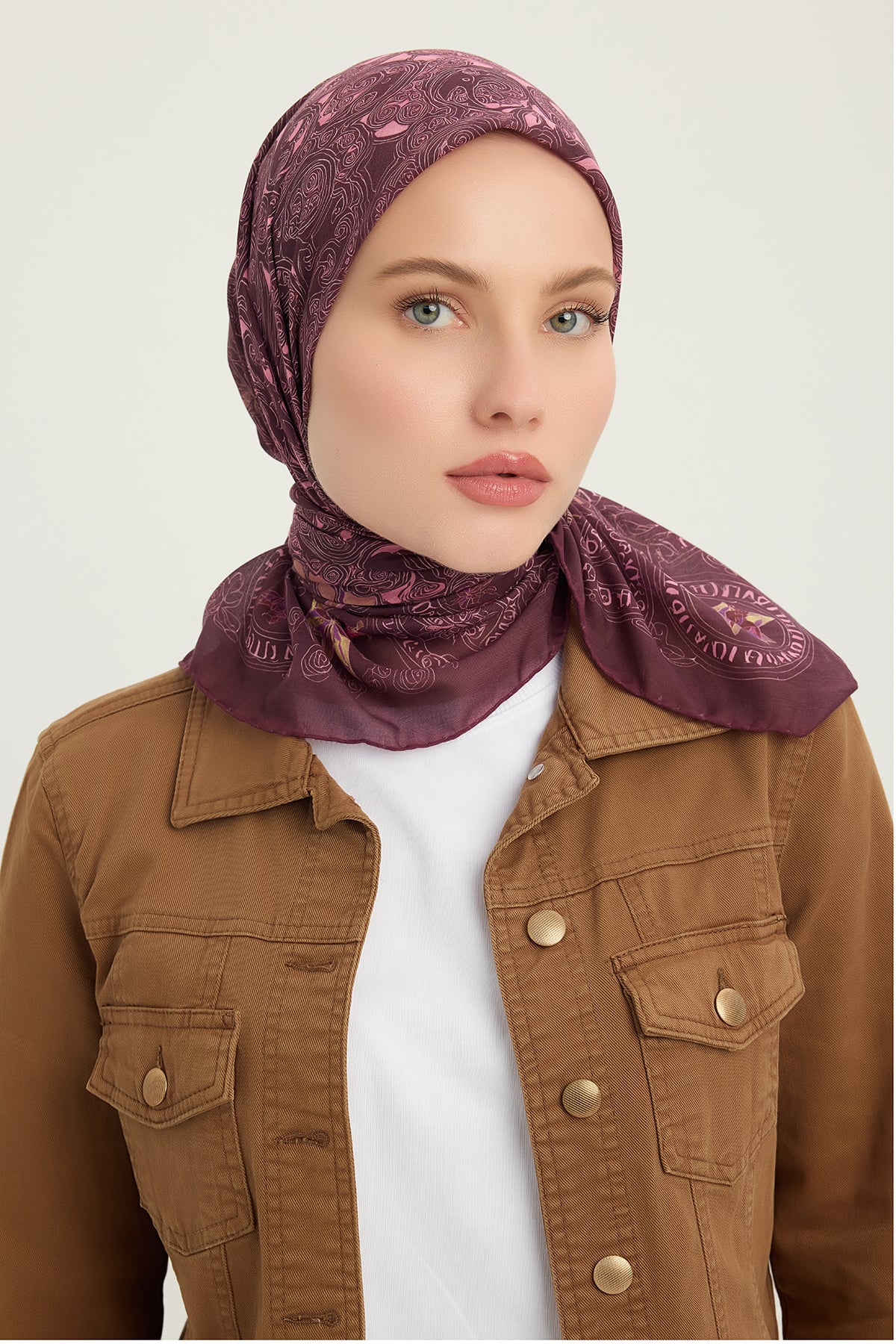 Efilia Desenli Eşarp - Sonsuz Aşk - Bordo