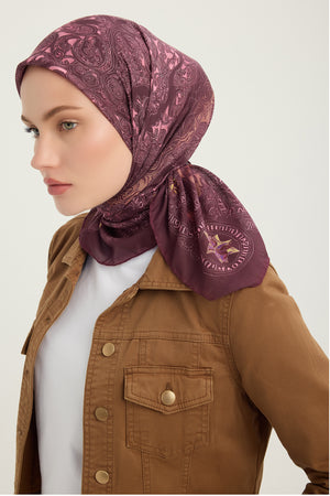 Efilia Desenli Eşarp - Sonsuz Aşk - Bordo