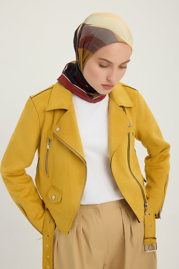 Efilia Desenli Eşarp - Renklerin Lalesi - Kiremit