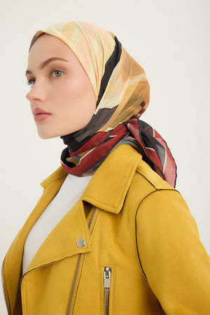 Efilia Desenli Eşarp - Renklerin Lalesi - Kahve