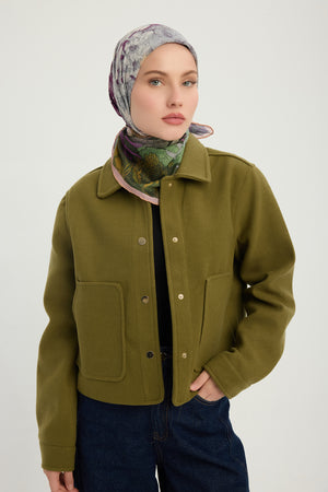 Efilia Desenli Eşarp - Sessiz Mevsimler - Mor