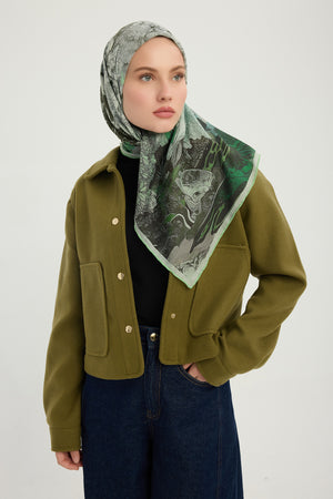 Efilia Desenli Eşarp - Sessiz Mevsimler - Yeşil